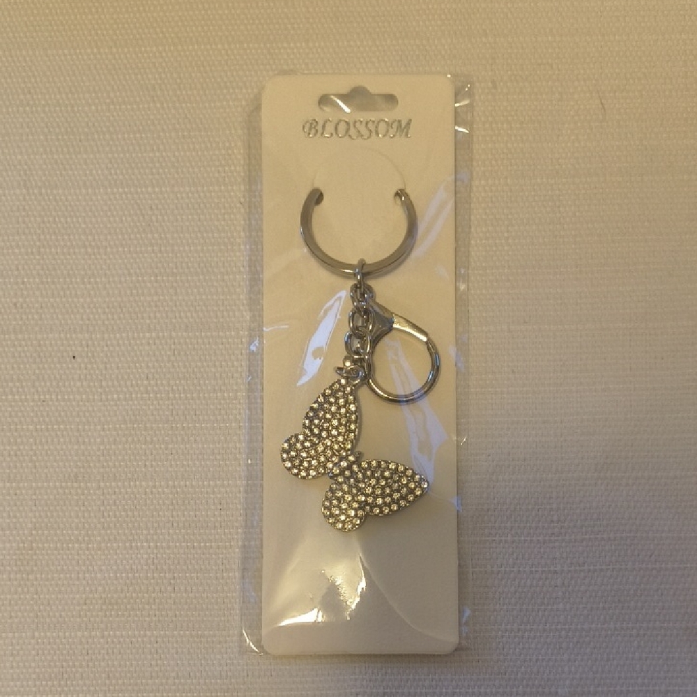 Silver Butterfly Keychain